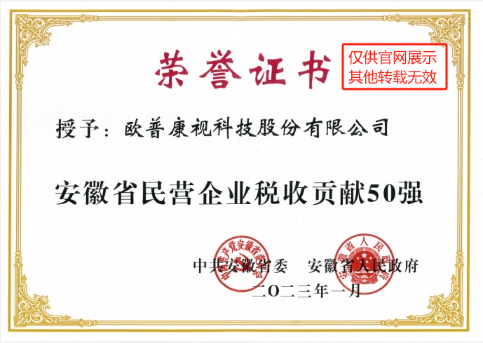 安徽省民营企业税收孝顺50强